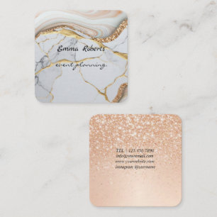 Geschenk Rosa und Weiß Glitter Moderne Visitenkart Quadratische Visitenkarte