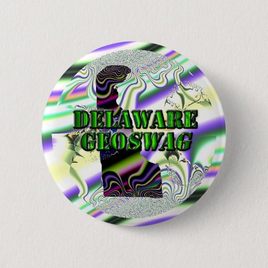 Geschenk-Schatz-Knöpfe Delawares Geoswag Button (Vorderseite)