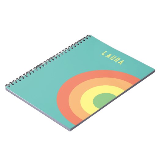 Geschenk Spiral Notebook Spaß Regenbogen blau, rot Notizblock (Linke Seite)