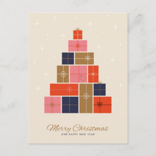 Geschenk-Stapel-Weihnachtsbaum Feiertagspostkarte