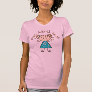 Geschenk Strichfigur-Mädchen-Tambourmajor-Felsen T-Shirt