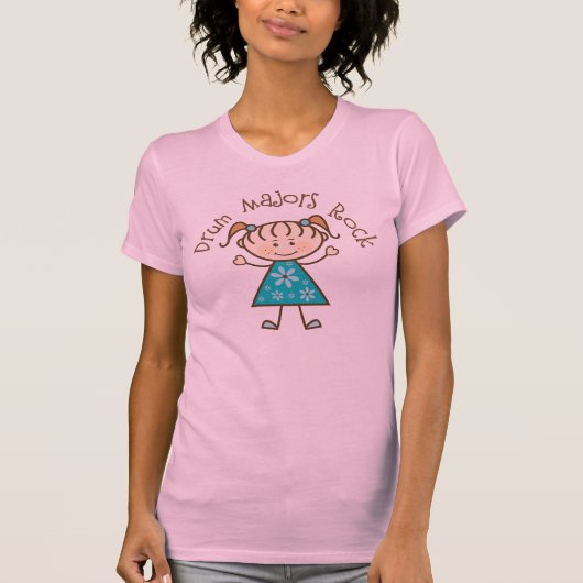 Geschenk Strichfigur-Mädchen-Tambourmajor-Felsen T-Shirt (Vorderseite)
