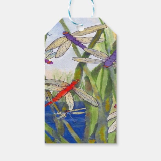 Geschenk Tag Dragonflies Geschenkartikel Geschenkanhänger (Vorderseite)