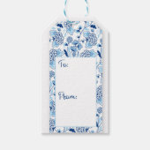 Geschenk Tag Floral Blue Logo. Geschenkanhänger (Vorderseite)