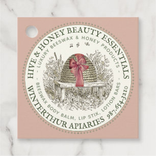 Geschenk-Tag für Honey-Apiary-Produkte Pink Skep B Geschenkanhänger