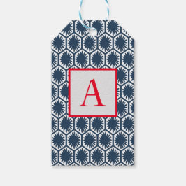 Geschenk-Tag JAPANESE BLAUEN-PATTER MIT ANFANG Geschenkanhänger