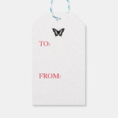 Geschenk Tag JAPANESE BUTTERFLIS TWILIGHT BLAUE Geschenkanhänger (Rückseite)