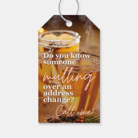 Geschenk Tag - November - Über Adressänderung rede Geschenkanhänger (Vorderseite)
