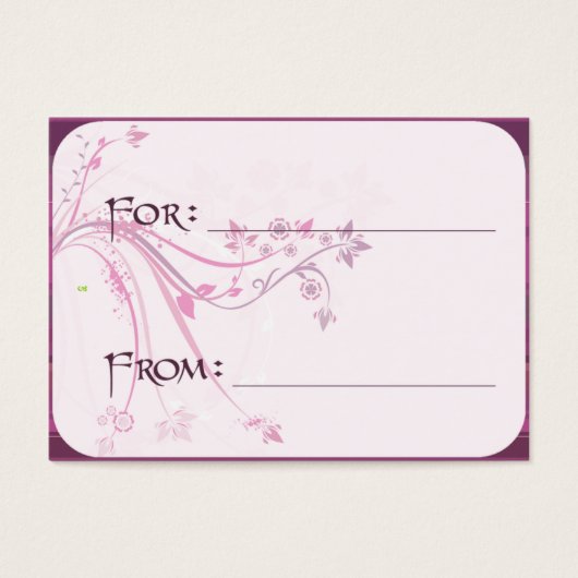 Geschenk-Tag - Pflaumenblätter (Vorderseite)