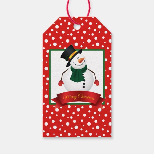 Geschenk Tag Weihnachten Schneemann Geschenkanhänger (Vorderseite)