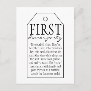 Geschenk-Tag Weinflasche - Erstes Party Postkarte