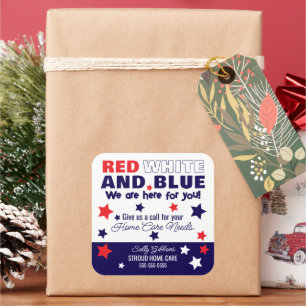 Geschenk-Tags für Red, White und Blue - Business Quadratischer Aufkleber