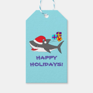 Geschenk-Tags mit niedlichem Holiday Shark Geschenkanhänger