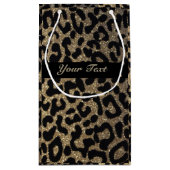 Geschenk-Tasche des Leopard-Glitzer-Druck-| Kleine Geschenktüte (Rückseite)