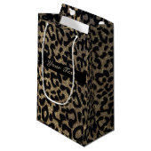 Geschenk-Tasche des Leopard-Glitzer-Druck-| Kleine Geschenktüte (Vorderseite Schrägansicht)
