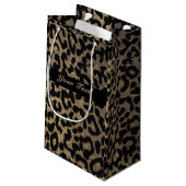 Geschenk-Tasche des Leopard-Glitzer-Druck-| Kleine Geschenktüte (Rückseite Schrägansicht)