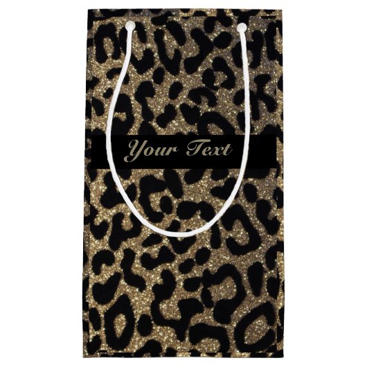 Geschenk-Tasche des Leopard-Glitzer-Druck-| Kleine Geschenktüte (Vorderseite)