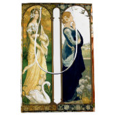 Geschenk-Tasche Kunst Nouveau Damen-Bird Swan Mittlere Geschenktüte (Vorderseite)