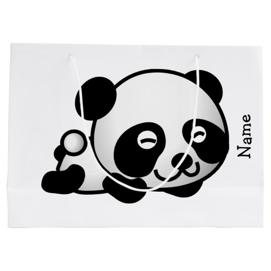 Geschenk-Tasche. Panda Große Geschenktüte (Rückseite)