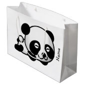 Geschenk-Tasche. Panda Große Geschenktüte (Rückseite Schrägansicht)
