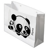 Geschenk-Tasche. Panda Große Geschenktüte (Vorderseite Schrägansicht)