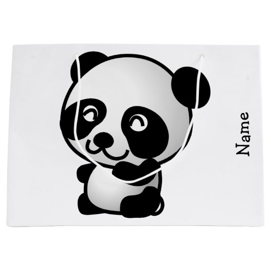 Geschenk-Tasche. Panda Große Geschenktüte (Vorderseite)