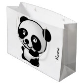 Geschenk-Tasche. Panda Große Geschenktüte (Rückseite Schrägansicht)
