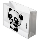 Geschenk-Tasche. Panda Große Geschenktüte (Vorderseite Schrägansicht)