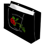 Geschenk-Tasche, Rosen-Sammlung, Schwarzes/Rot Große Geschenktüte (Vorderseite Schrägansicht)