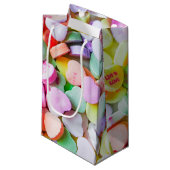 Geschenk-Tasche - Süßigkeits-Gesprächs-Herzen Kleine Geschenktüte (Vorderseite Schrägansicht)