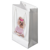 Geschenk-Tasche Yorkshires Terrier Kleine Geschenktüte (Vorderseite Schrägansicht)