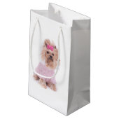 Geschenk-Tasche Yorkshires Terrier Kleine Geschenktüte (Rückseite Schrägansicht)