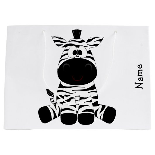 Geschenk-Tasche. Zebra. Große Geschenktüte (Vorderseite)