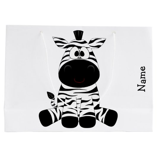 Geschenk-Tasche. Zebra. Große Geschenktüte (Rückseite)