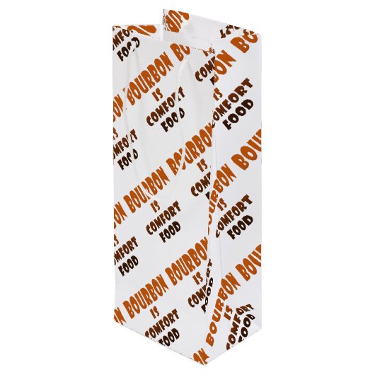 GESCHENK-TASCHEN - BOURBON ist Komfort-Nahrung Geschenktüte Für Weinflaschen (Rückseite Schrägansicht)
