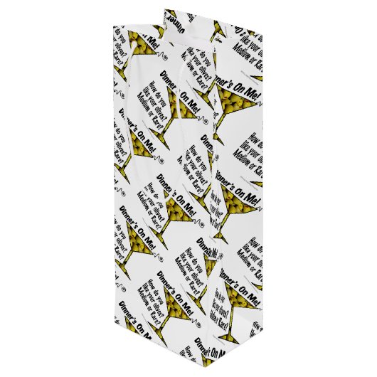 GESCHENK-TASCHEN - MITTLERE oder SELTENE Geschenktüte Für Weinflaschen (Rückseite Schrägansicht)