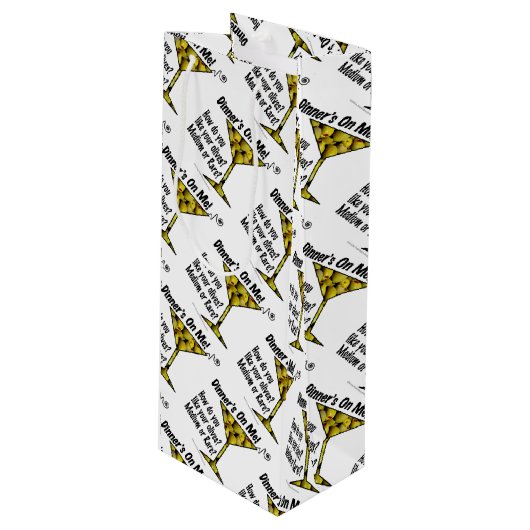 GESCHENK-TASCHEN - MITTLERE oder SELTENE Geschenktüte Für Weinflaschen (Vorderseite Schrägansicht)