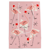 Geschenk-Taschenmedium Flamingo-Sankt rosa Mittlere Geschenktüte (Rückseite)