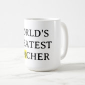 Geschenk-Tasse 'Bester Lehrer der Welt' zur Lehrer Kaffeetasse (VorderseiteRechts)
