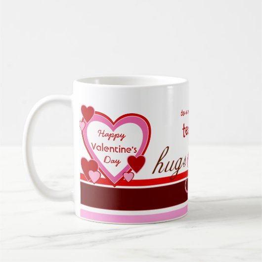 Geschenk-Tasse des Valentines Tagesfür Lehrer Kaffeetasse (Links)