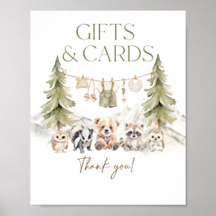 Geschenk und Karte Woodland-Abenteuer Junge Baby-P Poster