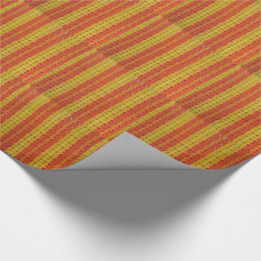 Geschenk-Verpackung - Häkelarbeitmuster - orange Geschenkpapier (Ecke)