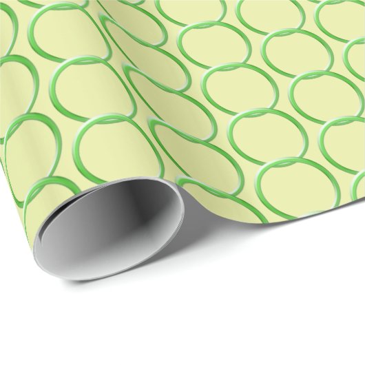 Geschenk-Verpackung - Kettenglieder - Grün auf Geschenkpapier (Rolleneckpunkt)