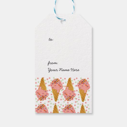 Geschenk-Verpackungs-Geschenk-Umbau-Eistüte mit Geschenkanhänger (Rückseite)