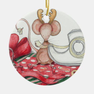 Geschenk-Verpackungs-Mäuseverzierung Keramikornament