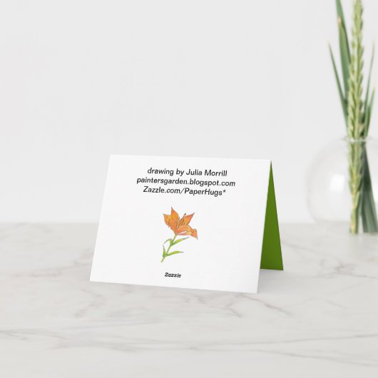 Geschenk Vielen Dank Karte (Rückseite)