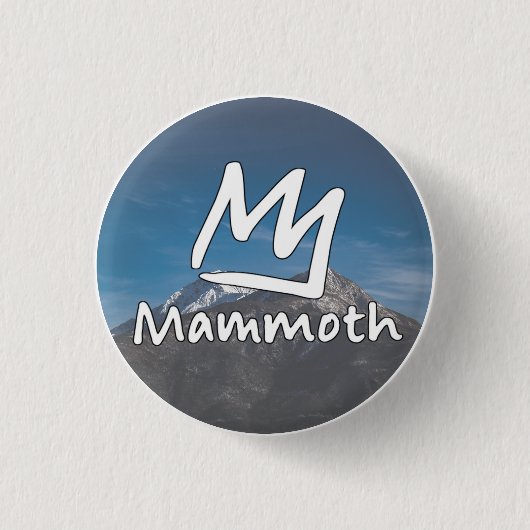 Geschenk Vintage Mammoth Mountain Skigebiet Berge Button (Vorderseite)