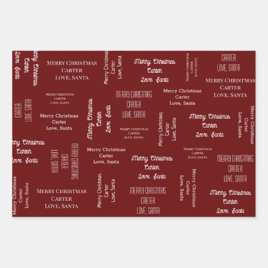 Geschenk vom Weihnachtsmann Personalisiert Geschenkpapier Set (Vorderseite 3)