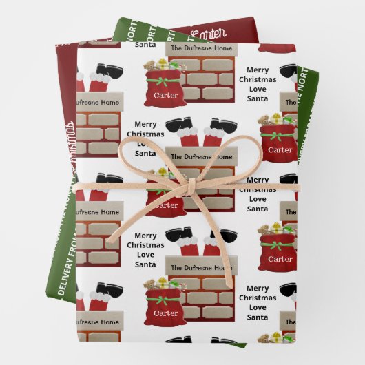 Geschenk vom Weihnachtsmann Personalisiert Geschenkpapier Set (Beispiel)