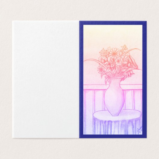 Geschenk von Blume - Blau (Außenseite Aufgefaltet)